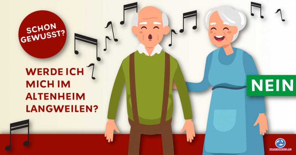 Zwei Altenheimbewohner singen zusammen